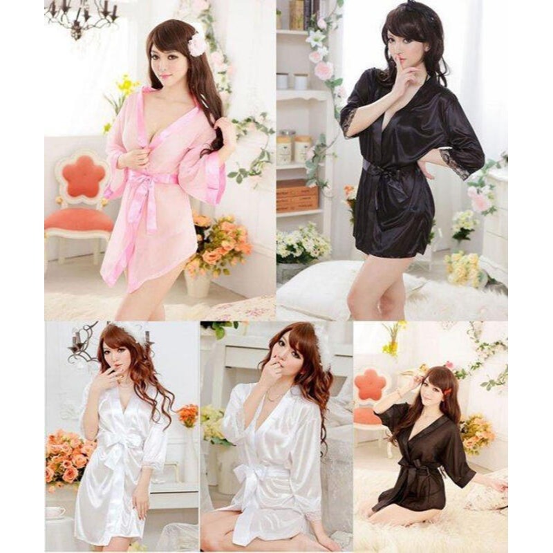 透視連身睡衣 夏季睡衣女 性感睡衣 情趣睡衣 睡衣裙 冰絲睡衣 中袖蕾絲睡衣 家居服 連身睡裙 睡袍 居家睡衣 緞面睡衣-細節圖4