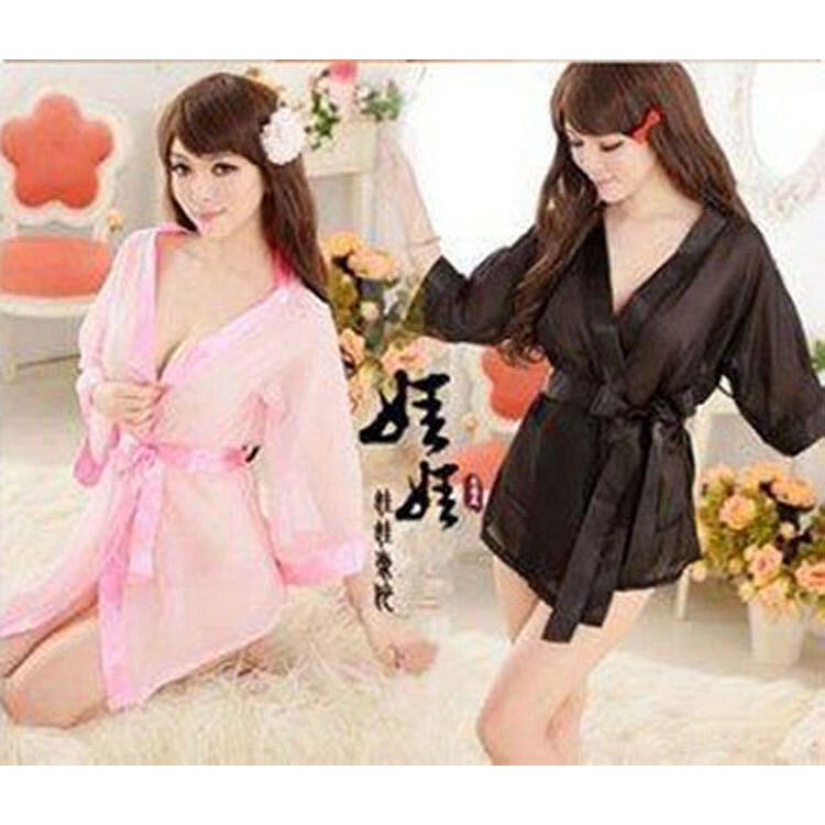 透視連身睡衣 夏季睡衣女 性感睡衣 情趣睡衣 睡衣裙 冰絲睡衣 中袖蕾絲睡衣 家居服 連身睡裙 睡袍 居家睡衣 緞面睡衣-細節圖8