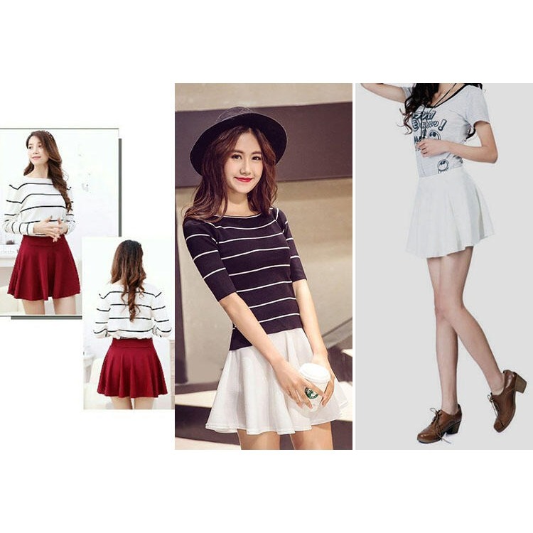 純色百搭顯瘦短裙 太陽裙 百摺短裙 韓系服飾 a字短裙 蓬蓬裙迷你裙 韓國女裝 波浪裙半身裙 百褶裙 性感短裙 女生裙子-細節圖3