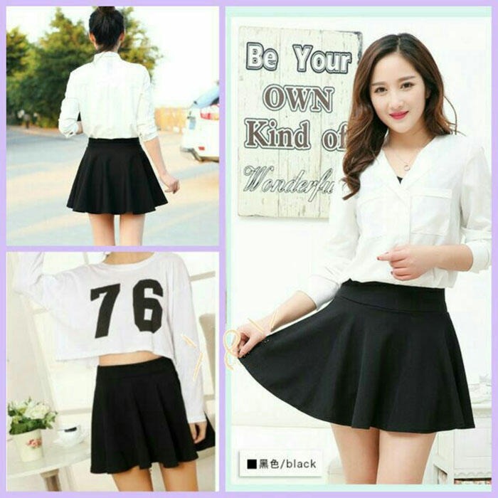 純色百搭顯瘦短裙 太陽裙 百摺短裙 韓系服飾 a字短裙 蓬蓬裙迷你裙 韓國女裝 波浪裙半身裙 百褶裙 性感短裙 女生裙子-細節圖7