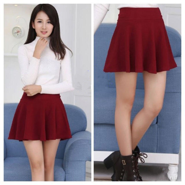 純色百搭顯瘦短裙 太陽裙 百摺短裙 韓系服飾 a字短裙 蓬蓬裙迷你裙 韓國女裝 波浪裙半身裙 百褶裙 性感短裙 女生裙子-細節圖8