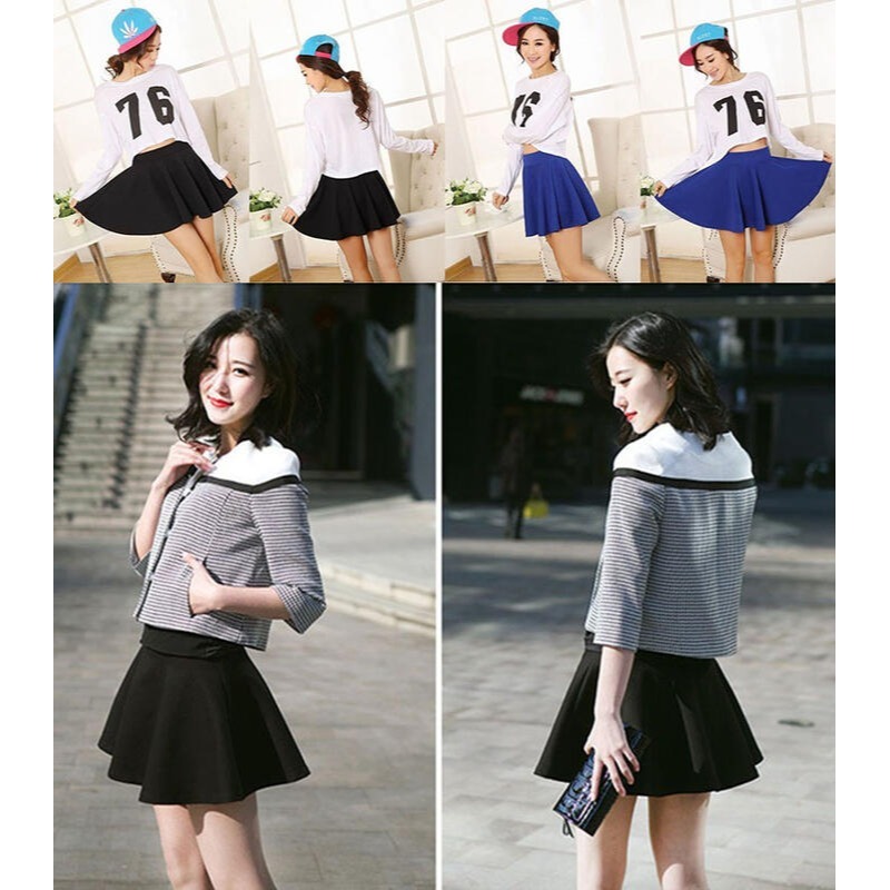 純色百搭顯瘦短裙 太陽裙 百摺短裙 韓系服飾 a字短裙 蓬蓬裙迷你裙 韓國女裝 波浪裙半身裙 百褶裙 性感短裙 女生裙子-細節圖9