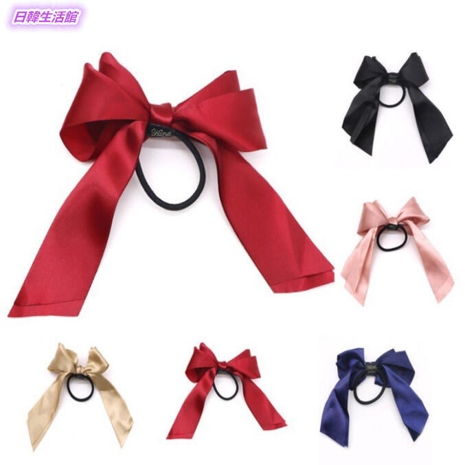 韓國流行髮飾 蝴蝶結髮繩 韓系髮圈 氣質馬尾髮圈 彈力髮束 蝴蝶結髮圈 馬尾髮束 韓款優雅髮飾 緞帶蝴蝶結髮束 韓版頭飾-細節圖3