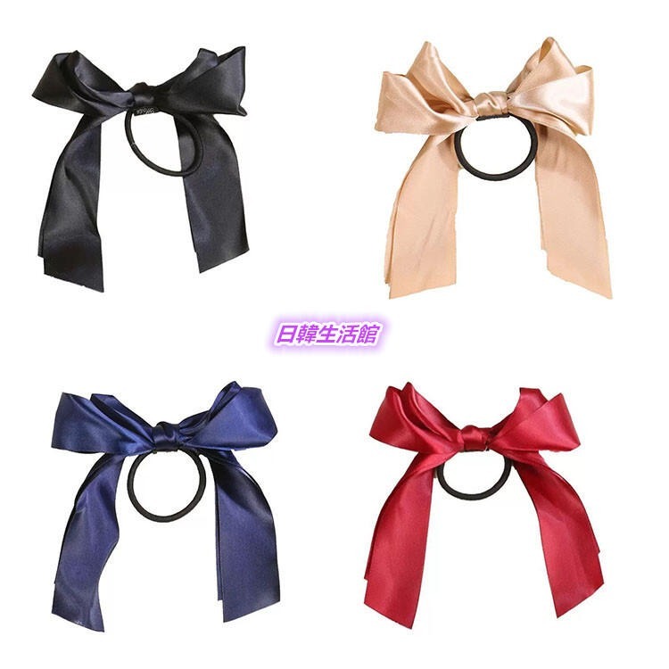 韓國流行髮飾 蝴蝶結髮繩 韓系髮圈 氣質馬尾髮圈 彈力髮束 蝴蝶結髮圈 馬尾髮束 韓款優雅髮飾 緞帶蝴蝶結髮束 韓版頭飾-細節圖5