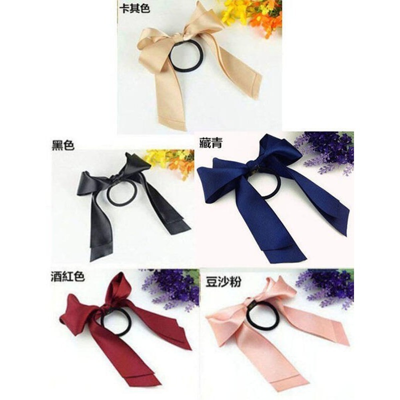 韓國流行髮飾 蝴蝶結髮繩 韓系髮圈 氣質馬尾髮圈 彈力髮束 蝴蝶結髮圈 馬尾髮束 韓款優雅髮飾 緞帶蝴蝶結髮束 韓版頭飾-細節圖9