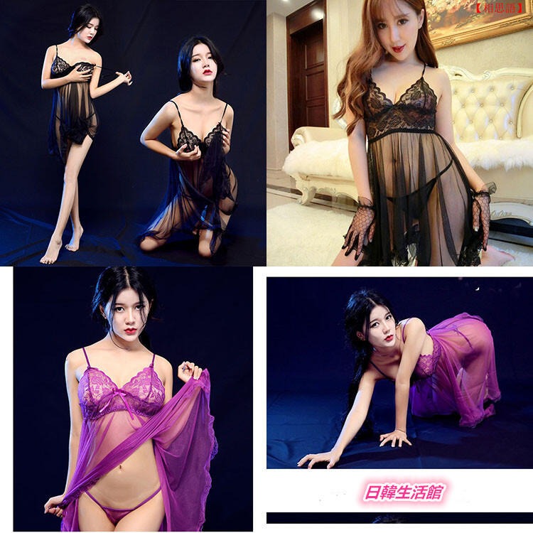 薄紗性感睡衣 情趣睡衣 吊带裙 蕾絲睡裙 性感內衣 網紗透視裝 情趣內衣 角色扮演 細肩帶蕾絲睡衣 透明薄紗睡裙 情趣服-細節圖9