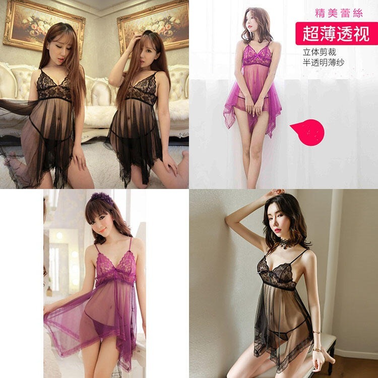 薄紗性感睡衣 情趣睡衣 吊带裙 蕾絲睡裙 性感內衣 網紗透視裝 情趣內衣 角色扮演 細肩帶蕾絲睡衣 透明薄紗睡裙 情趣服-細節圖5