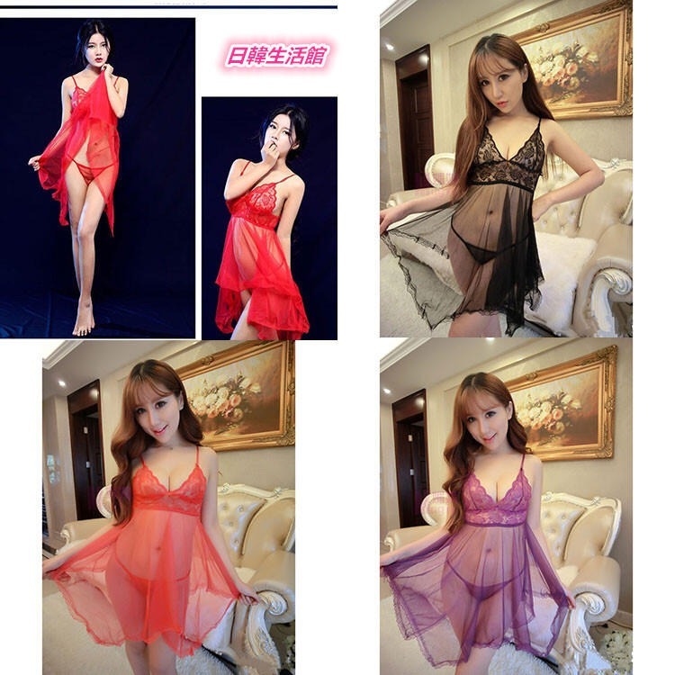 薄紗性感睡衣 情趣睡衣 吊带裙 蕾絲睡裙 性感內衣 網紗透視裝 情趣內衣 角色扮演 細肩帶蕾絲睡衣 透明薄紗睡裙 情趣服-細節圖7