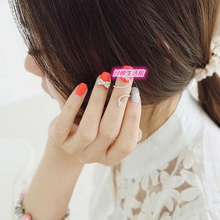 現貨 鋯石水鑽海星戒指 關節戒指 指甲戒指 韓國飾品 開口可調戒指 美甲戒指 韓版指環 女戒指 韓系流行首飾 日韓生活館-細節圖4