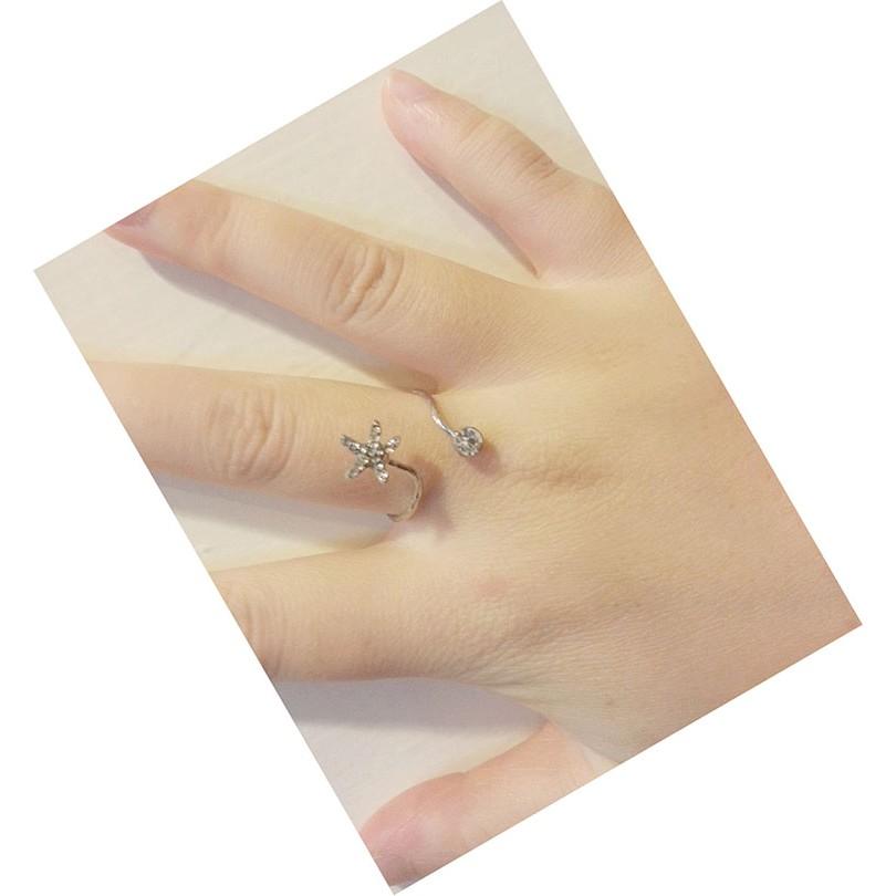 現貨 鋯石水鑽海星戒指 關節戒指 指甲戒指 韓國飾品 開口可調戒指 美甲戒指 韓版指環 女戒指 韓系流行首飾 日韓生活館-細節圖6