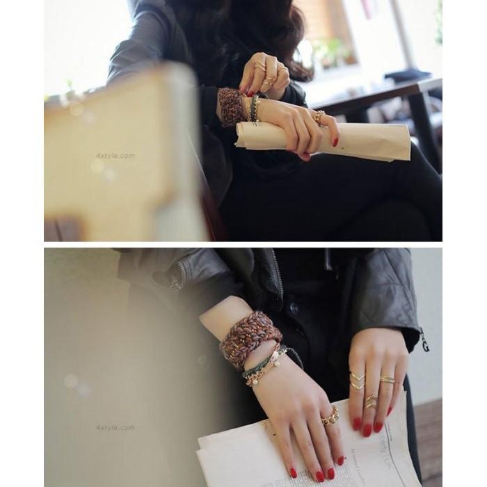 日韓生活館 鏤空箭頭戒指 開口戒指 V形金屬戒指 韓版時尚飾品 可調式戒指 三件套戒指組 韓國首飾 雙層戒指女 個性指環-細節圖3