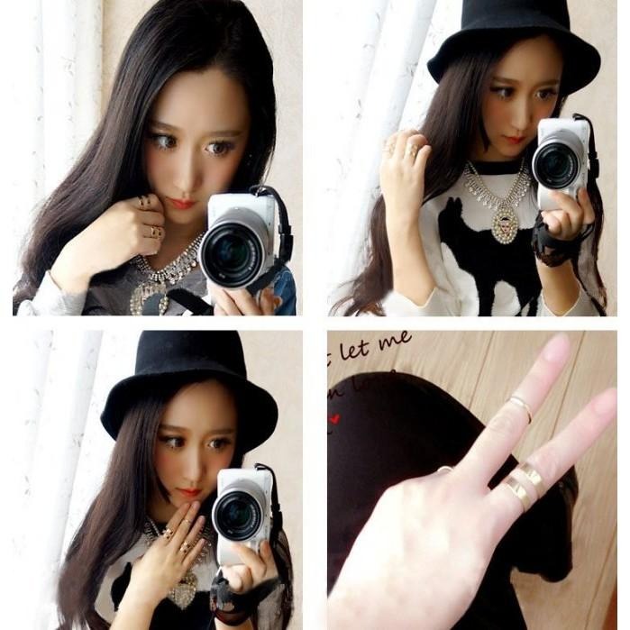 現貨 日韓生活館 韓國明星同款三件套裝戒指組 指環 開口戒指 女生戒指 尾戒 組和戒指 韓系飾品 可調節戒指 流行配件-細節圖2