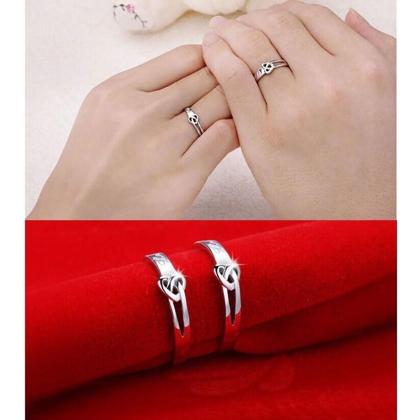 日韓生活館 愛心戒指 情侶戒指 永結同心情人對戒 求婚戒 活口戒圍 可調戒指 定情戒 銀飾 銀戒指環 男女戒指 流行飾品-細節圖3