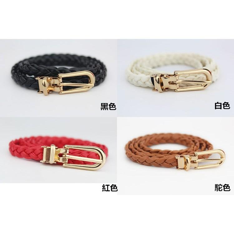 純手工 編織皮帶 女生腰帶 韓國時尚百搭配飾 細腰帶 腰鍊 皮帶女 細皮帶 免打孔腰帶 無孔皮帶 連身裙 裝飾皮帶 腰繩-細節圖6
