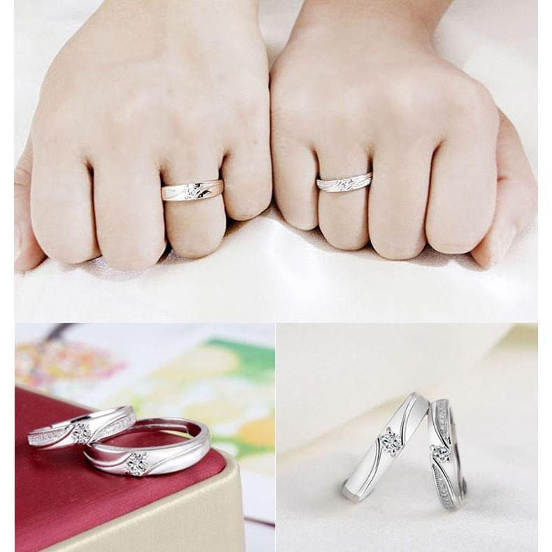 情侶戒指 水鑽戒指 銀戒指 男女情人戒指 紀念對戒 活圍戒 可調節戒指 情侶對戒 流行銀飾 鋯石戒指 情人節禮物求婚戒指-細節圖3