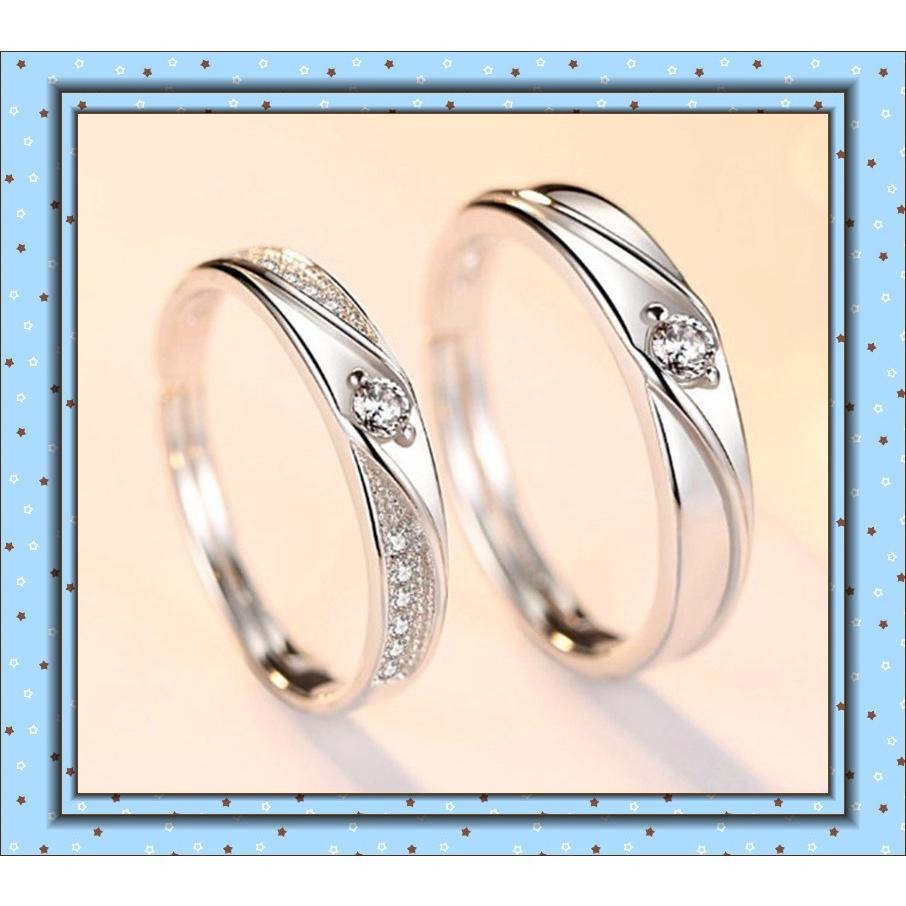 情侶戒指 水鑽戒指 銀戒指 男女情人戒指 紀念對戒 活圍戒 可調節戒指 情侶對戒 流行銀飾 鋯石戒指 情人節禮物求婚戒指-細節圖4