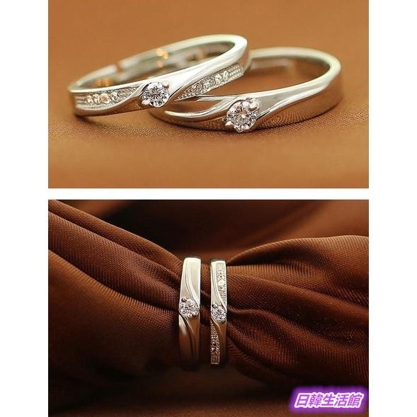 情侶戒指 水鑽戒指 銀戒指 男女情人戒指 紀念對戒 活圍戒 可調節戒指 情侶對戒 流行銀飾 鋯石戒指 情人節禮物求婚戒指-細節圖7
