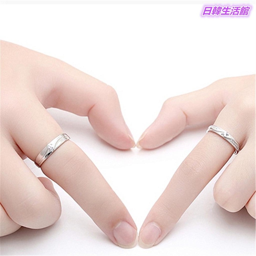 情侶戒指 水鑽戒指 銀戒指 男女情人戒指 紀念對戒 活圍戒 可調節戒指 情侶對戒 流行銀飾 鋯石戒指 情人節禮物求婚戒指-細節圖8