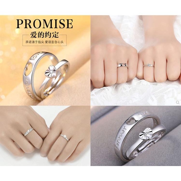 情侶對戒 開口戒 愛心戒指 銀戒指 銀飾 可調節戒指 首飾精品 刻字戒指 情人對戒 指環 男女飾品 心型對戒 情人節禮物-細節圖6