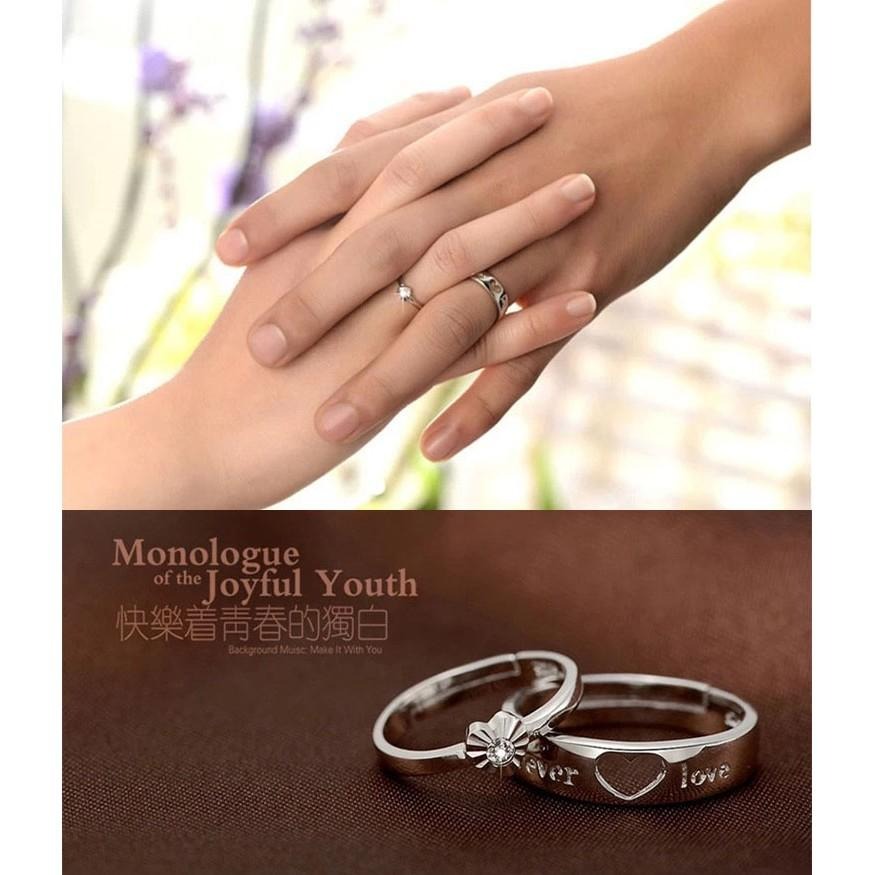 情侶對戒 開口戒 愛心戒指 銀戒指 銀飾 可調節戒指 首飾精品 刻字戒指 情人對戒 指環 男女飾品 心型對戒 情人節禮物-細節圖9