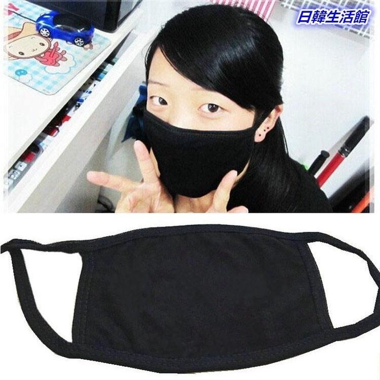 日韓生活館 黑色口罩 布口罩 可清洗口罩 冬天防風口罩 騎車保暖口罩 防塵口罩 衛生用品 三層棉質口罩 時尚裝飾情侶口罩-細節圖4