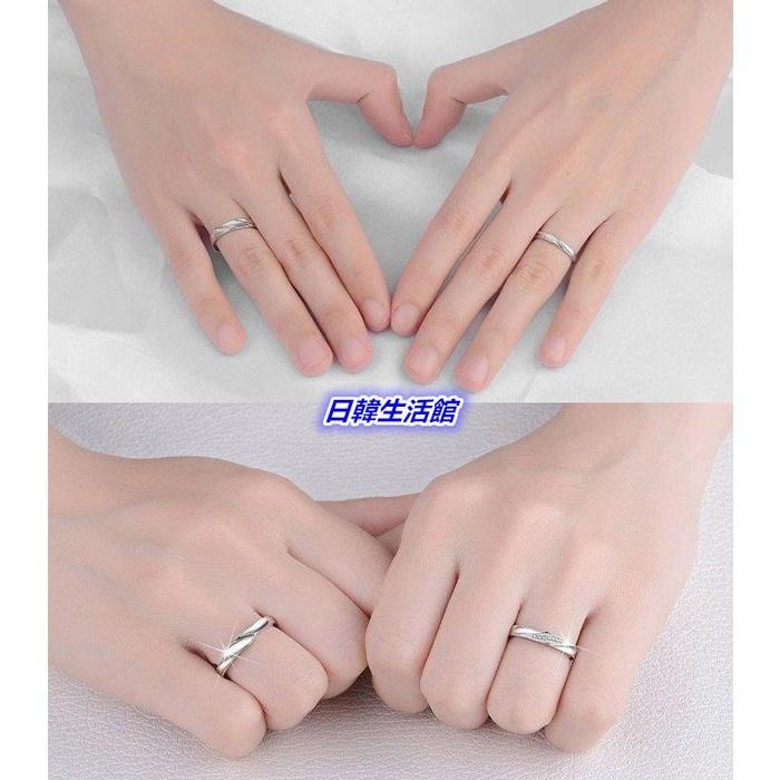 情侶對戒 鋯石水鑽戒指 簡約活圍戒 情侶戒指 時尚首飾求婚戒 情侶飾品 定情戒 開口可調節戒指 情人戒指銀飾 日韓生活館-細節圖5