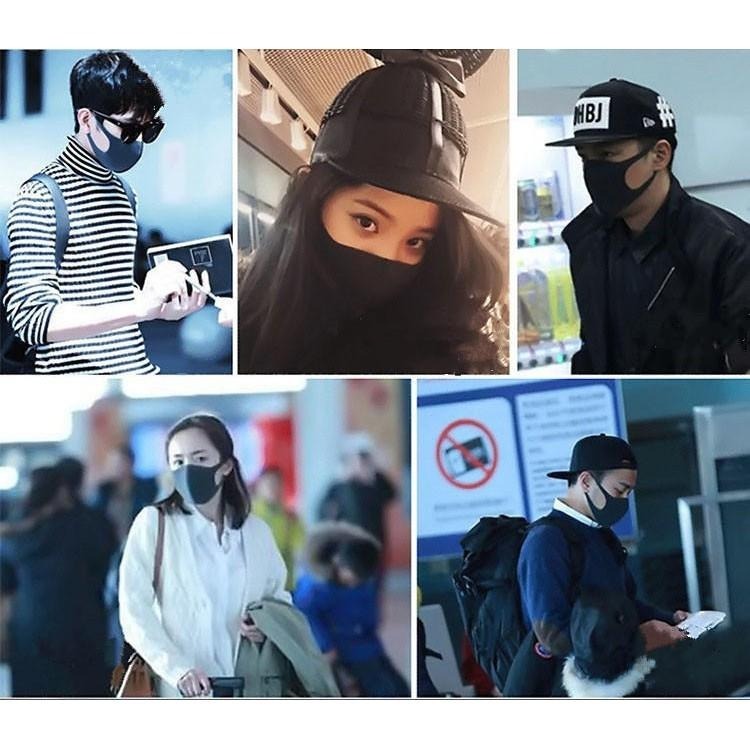 日韓明星同款時尚黑色口罩 透氣輕薄口罩 3D口罩立體口罩 情侶口罩 防塵防曬口罩 薄款口罩 造型口罩 水洗口罩可清洗口罩-細節圖4