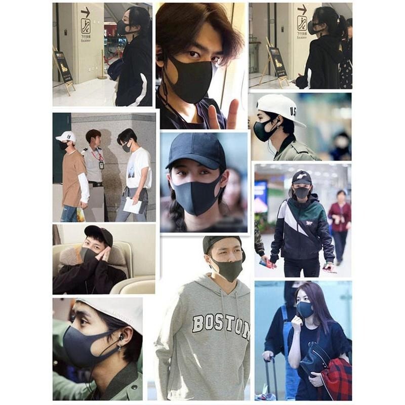 日韓明星同款時尚黑色口罩 透氣輕薄口罩 3D口罩立體口罩 情侶口罩 防塵防曬口罩 薄款口罩 造型口罩 水洗口罩可清洗口罩-細節圖7