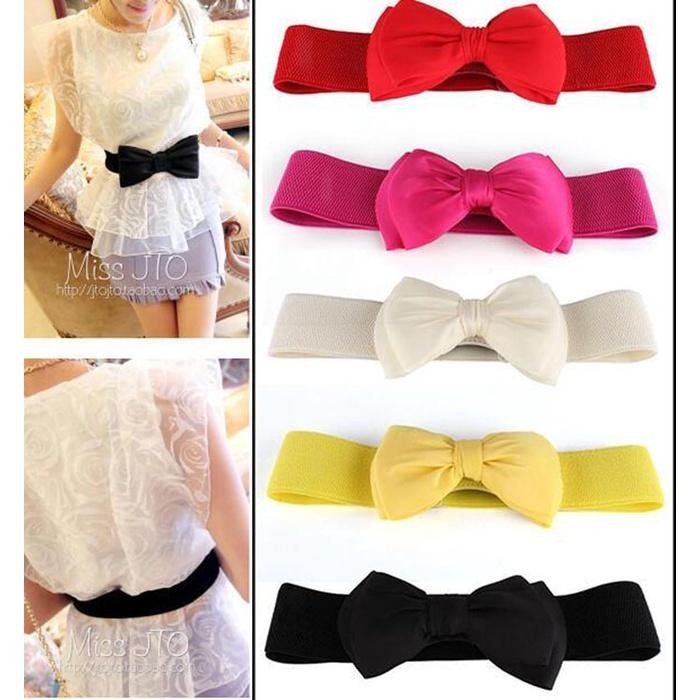 韓國流行裝飾腰封 寬皮帶 韓版蕾絲蝴蝶結彈力皮帶 連身裙鬆緊腰封 腰帶女 寬版腰封 女生皮帶 洋裝腰封編織裙帶 彈性腰帶-細節圖3