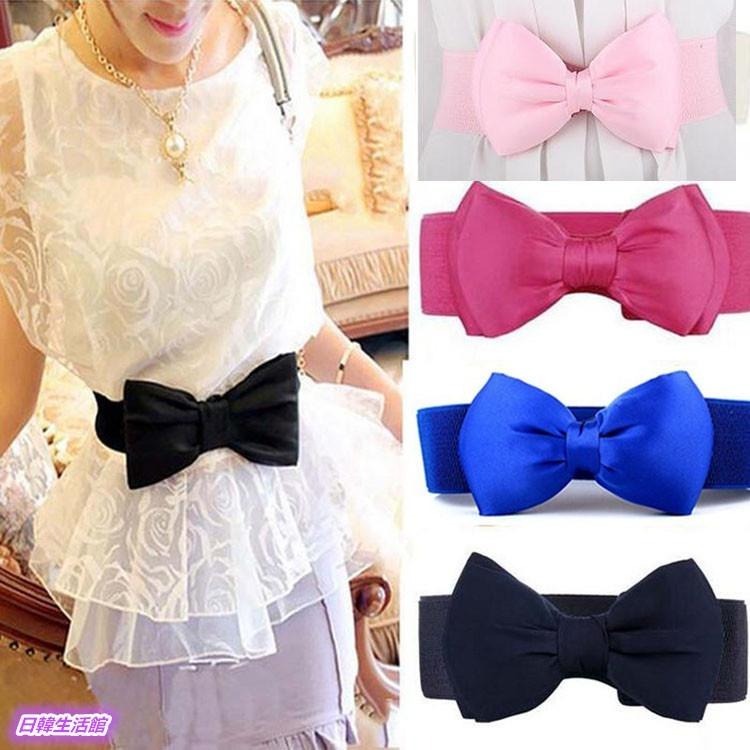 韓國流行裝飾腰封 寬皮帶 韓版蕾絲蝴蝶結彈力皮帶 連身裙鬆緊腰封 腰帶女 寬版腰封 女生皮帶 洋裝腰封編織裙帶 彈性腰帶-細節圖5