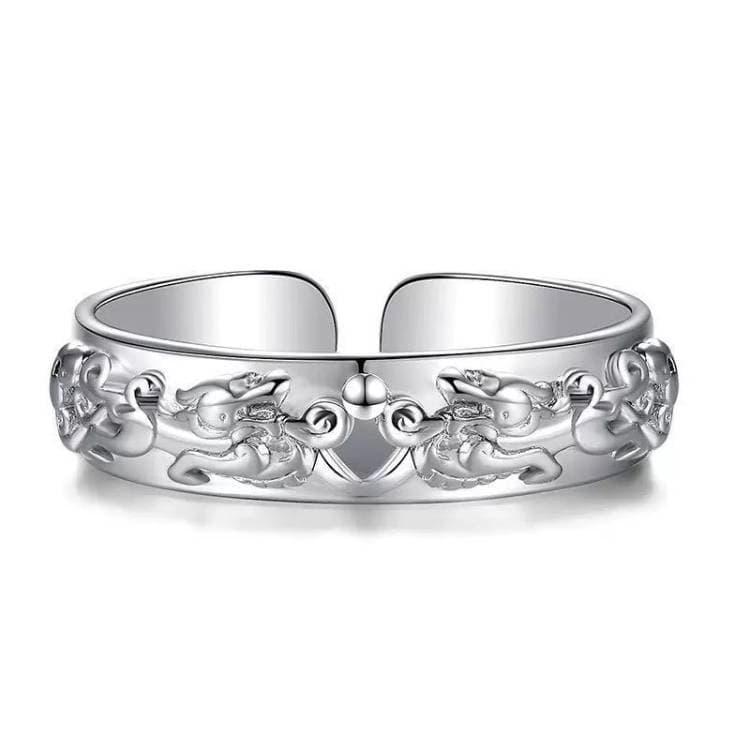 貔貅戒指 食指戒 男女戒指 招財戒指 復古戒指 開運飾品 指環 戒指女 戒指男 情侶戒指 轉運戒指 可調節戒指 開口戒指-細節圖6