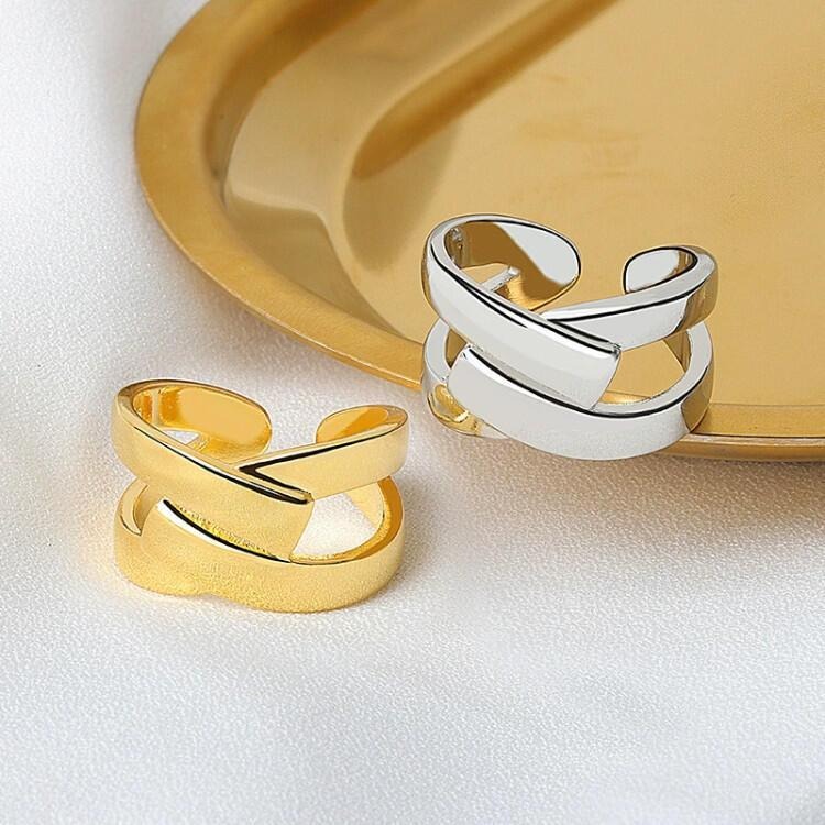 多層交叉戒指 幾何光面戒指 情侶戒指對戒 開口戒指可調節戒指 飾品 時尚簡約指環 戒指女 冷淡風素面戒指 食指戒 戒指男-細節圖7