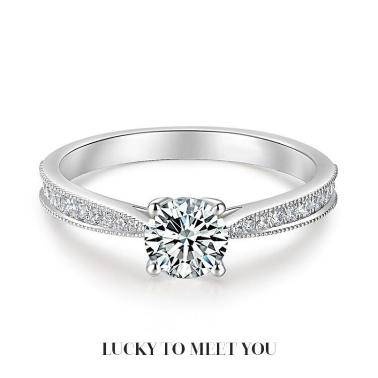 戒指女 滿鑽戒指 仿莫桑鑽戒指 歐美風經典結婚鑽戒 銀戒指 開口可調節戒指 仿真鑽戒 鋯石水鑽戒指 仿鑽石戒指 排鑽戒指-細節圖5