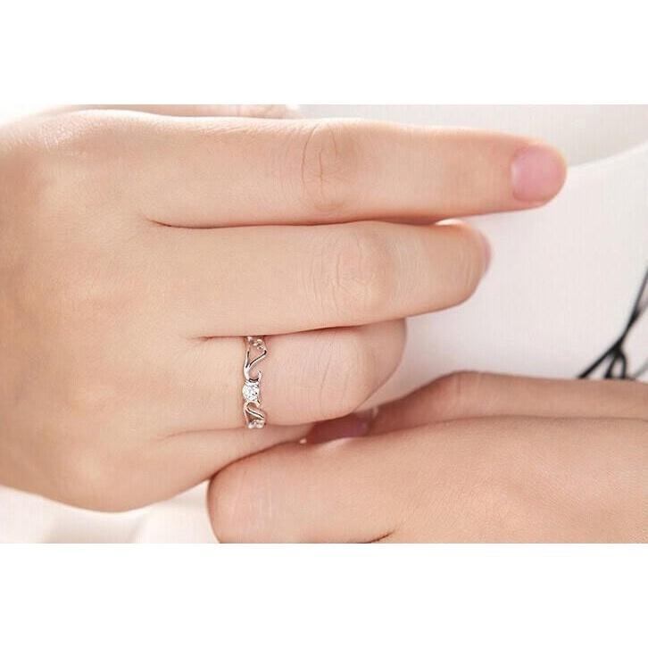 天使翅膀戒指 韓風首飾 女生戒指 活圍戒指 可調戒指 水晶鋯石戒指 韓國流行飾品 天使之翼戒指 銀飾 潮流指環 氣質銀戒-細節圖6