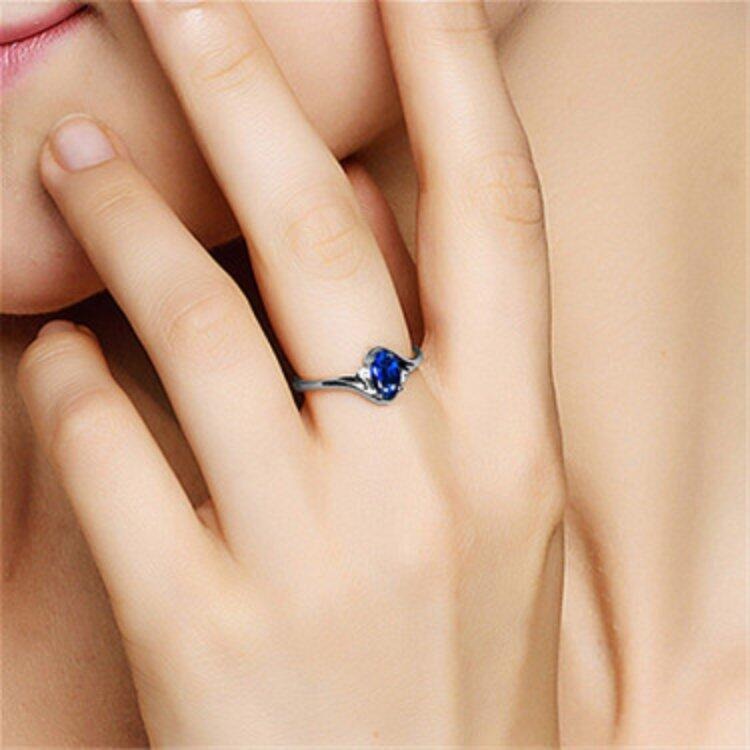 戒指女 仿真紅寶石戒指 開口戒指 女生飾品 藍寶石戒指 可調節戒指 水晶戒指 氣質女戒指 時尚銀戒指 金屬戒指 活口戒指-細節圖5