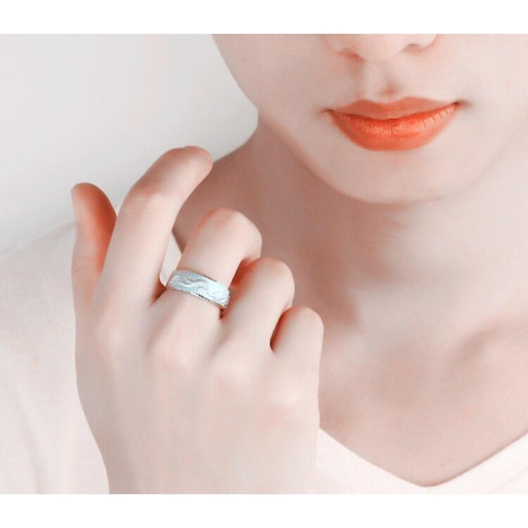 戒指男 龍戒指 霸氣男士戒指 開口戒指 可調式戒指 時尚潮流男生飾品 招財戒指 龍紋戒指 銀色戒指 個性戒指 活動戒圍-細節圖5