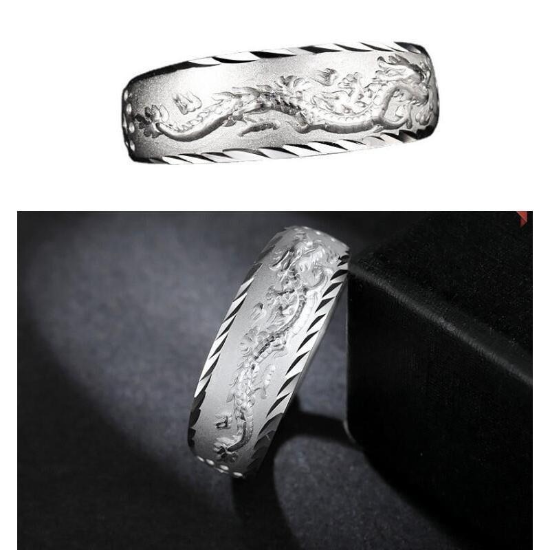 戒指男 龍戒指 霸氣男士戒指 開口戒指 可調式戒指 時尚潮流男生飾品 招財戒指 龍紋戒指 銀色戒指 個性戒指 活動戒圍-細節圖9