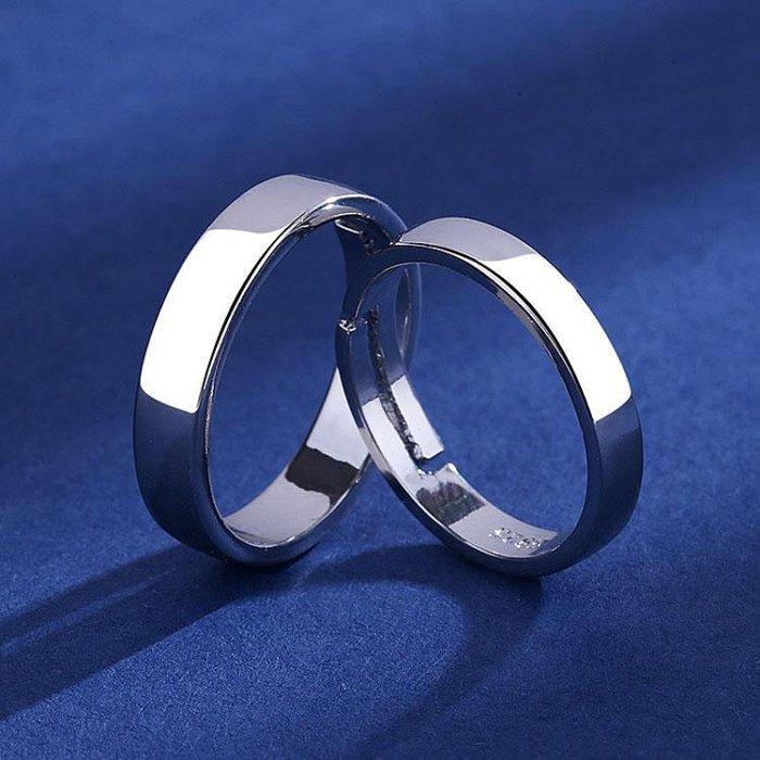 光面戒指 銀戒指 情侶戒指 男女對戒 素面戒指 可調式戒指 開口戒指 銀飾 活口戒指 亮面戒指 尾戒 情人閨蜜戒指 飾品-細節圖2