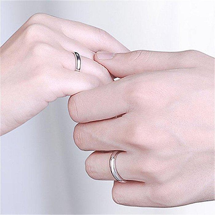 光面戒指 銀戒指 情侶戒指 男女對戒 素面戒指 可調式戒指 開口戒指 銀飾 活口戒指 亮面戒指 尾戒 情人閨蜜戒指 飾品-細節圖3