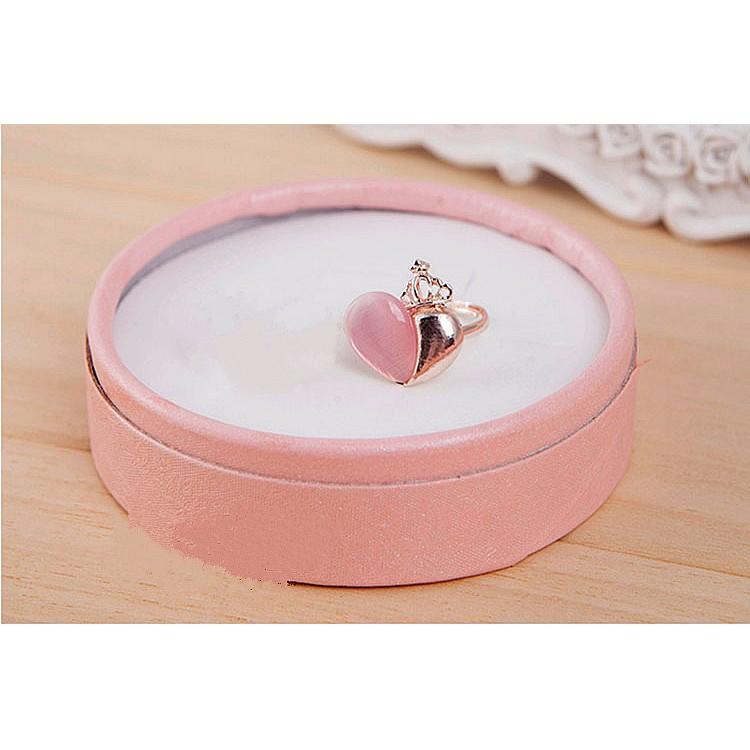 日韓生活館 韓版可愛飾品 愛心皇冠戒指 貓眼石戒指 女生戒指 愛心戒指 心形指環氣質女戒 韓風首飾 開口可調戒指 活口戒-細節圖2