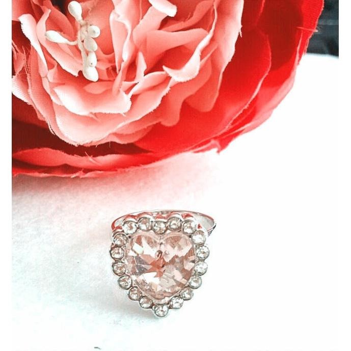 愛心戒指 海洋之心戒指 時尚流行飾品 可調節戒指 心形戒指 造型戒指 女生戒指 藍寶石水晶戒指 愛心水鑽指環 精美首飾-細節圖8