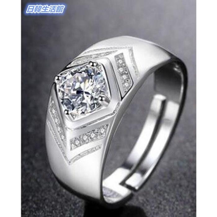 時尚男戒 霸氣指環 男士戒指 鑽石仿真鑽戒 水晶戒指銅飾 水鑽鍍銀戒指 活圍可調節 寬版戒指 男生流行飾品 個性型男配件-細節圖8