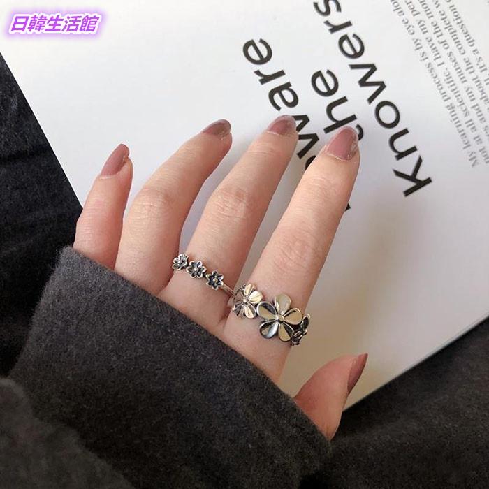 日韓生活館 花朵戒指 復古風戒指 泰銀指環 開口戒 可調節戒指 鍍銀戒指 潮流女戒指 銅飾 金屬戒指 女生飾品 個性戒指-細節圖8