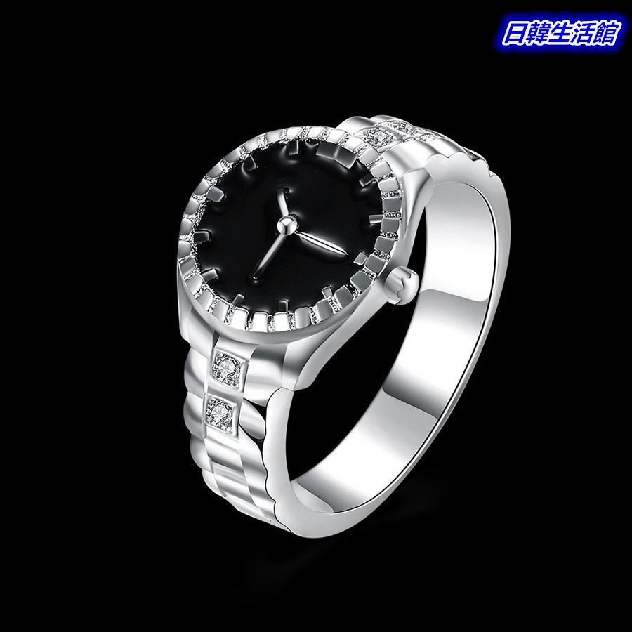 歐美風創意手錶形戒指 流行個性飾品 情侶戒指 指環 手錶造型戒指 男女時尚戒指 手錶戒指 水鑽戒指 閨蜜戒指 日韓生活館-細節圖8