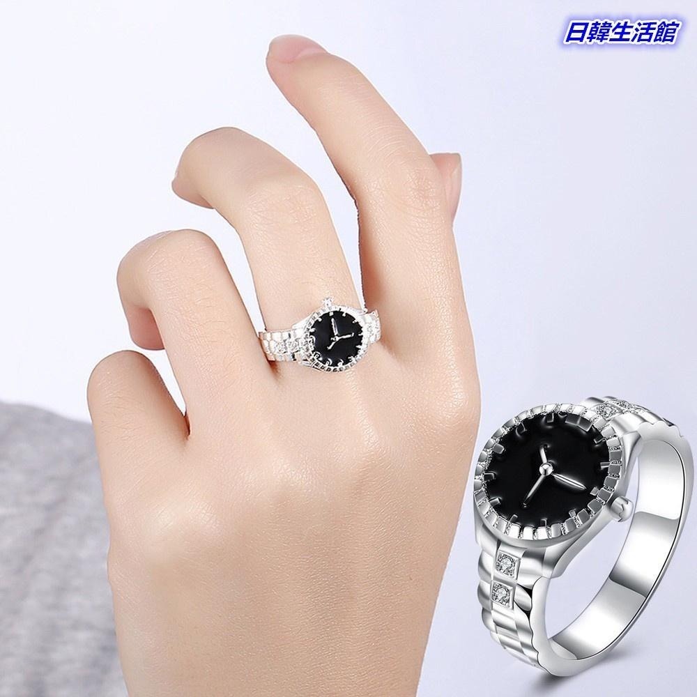 歐美風創意手錶形戒指 流行個性飾品 情侶戒指 指環 手錶造型戒指 男女時尚戒指 手錶戒指 水鑽戒指 閨蜜戒指 日韓生活館-細節圖4