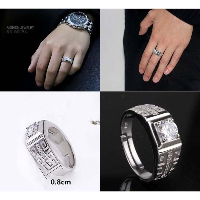 韓版情侶對戒 仿鑽石戒指 鑽戒 情人飾品 生日戒指 男女對戒銀飾 情侶戒指 活圍戒 開口可調式戒指 水晶指環 鋯石銀戒指-細節圖6