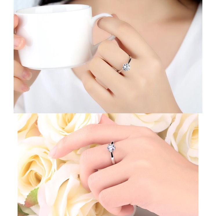 韓版情侶對戒 仿鑽石戒指 鑽戒 情人飾品 生日戒指 男女對戒銀飾 情侶戒指 活圍戒 開口可調式戒指 水晶指環 鋯石銀戒指-細節圖7