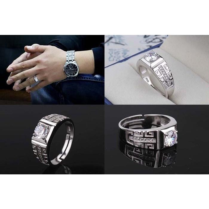 韓版情侶對戒 仿鑽石戒指 鑽戒 情人飾品 生日戒指 男女對戒銀飾 情侶戒指 活圍戒 開口可調式戒指 水晶指環 鋯石銀戒指-細節圖8