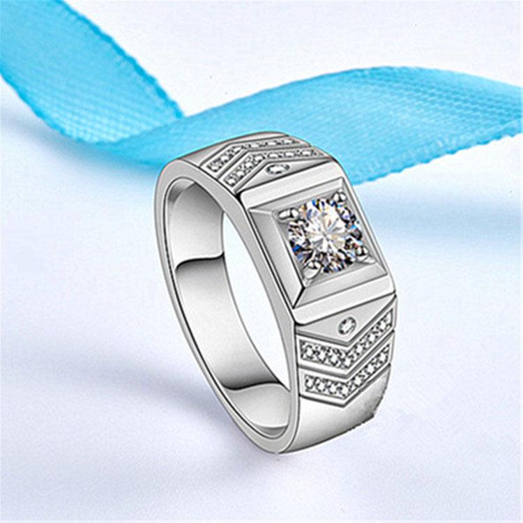 男生戒指 V形開口戒指 霸氣男戒 鋯石戒指 男士寬版戒指 戒圍可調節戒指 男性飾品 銀戒指 仿真鑽石戒指 活圍戒指 銅飾-細節圖3