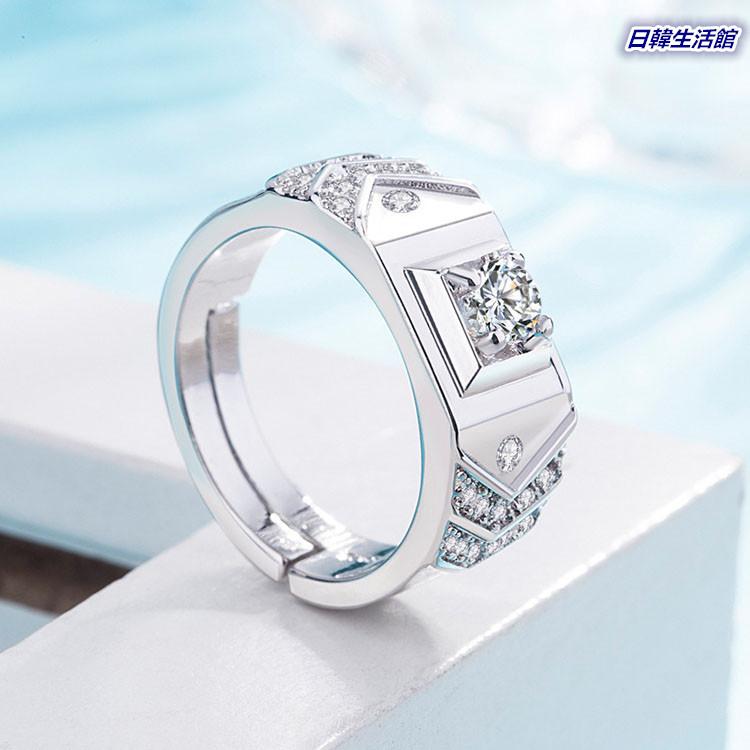 男生戒指 V形開口戒指 霸氣男戒 鋯石戒指 男士寬版戒指 戒圍可調節戒指 男性飾品 銀戒指 仿真鑽石戒指 活圍戒指 銅飾-細節圖5